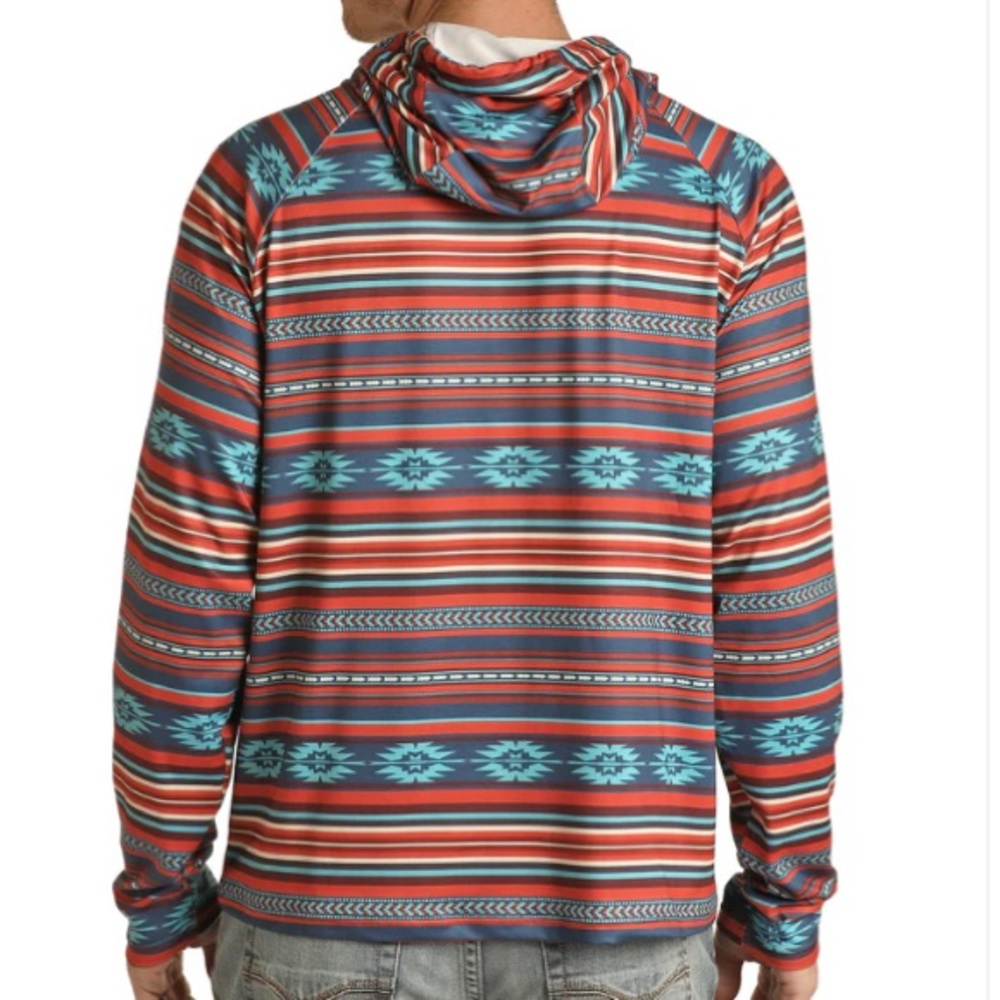 NWT Men’s Rock&Roll Denim Aztec Pullover - Picture 3 of 6